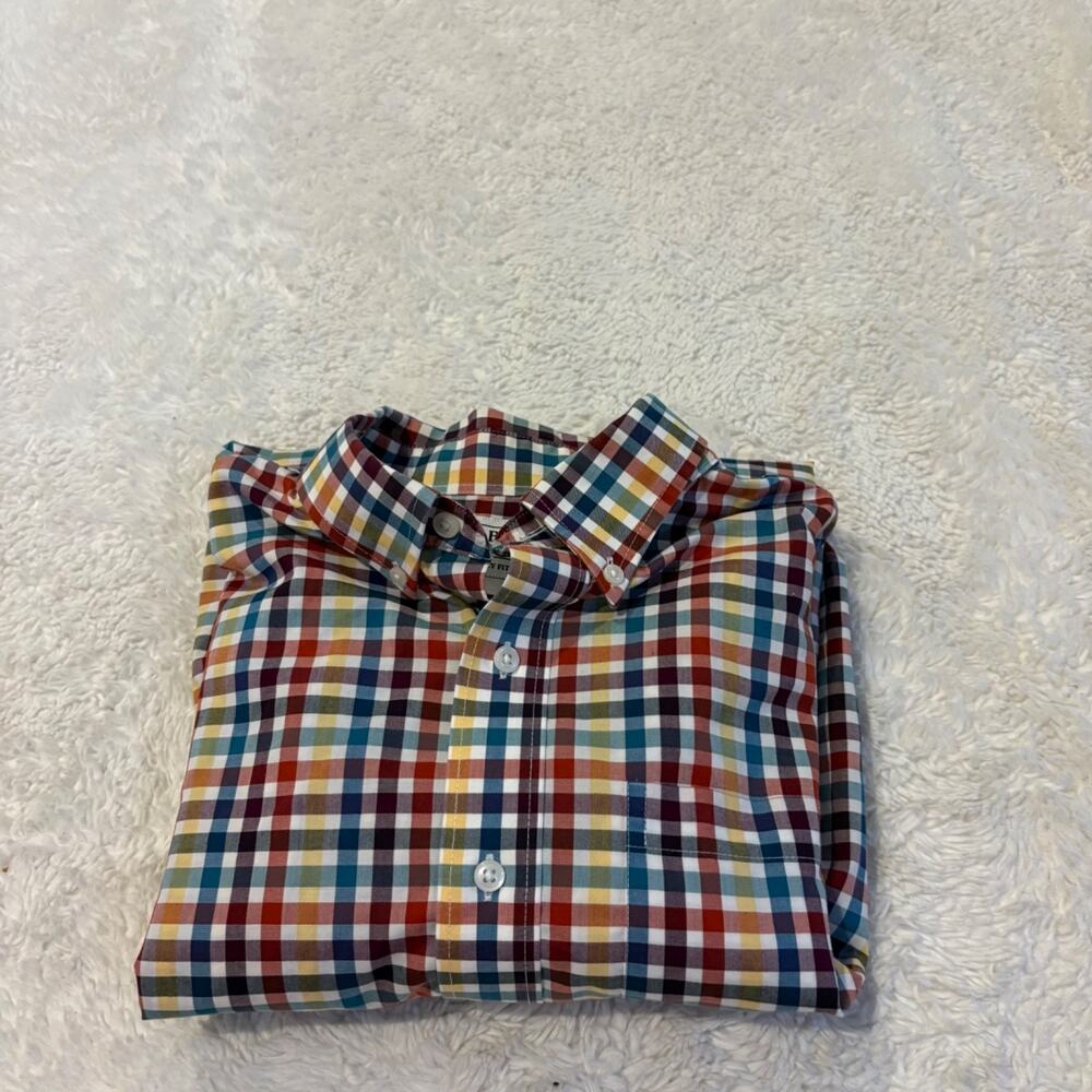 LL Bean Mens Plaid Button Up Long Sleeve Flannel M Cotton Preppy School Teacher